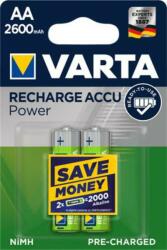 VARTA Tölthető elem, AA ceruza, 2x2600 mAh, előtöltött, VARTA Power (VAKU11) (5716101402)