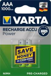 VARTA Tölthető elem, AAA mikro, 2x1000 mAh, előtöltött, VARTA Power (VAKU13) (5703301402)