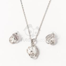 Fashion Levél mintás ékszer szett fehér