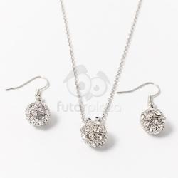 Fashion Fém shamballa ékszer szett fehér