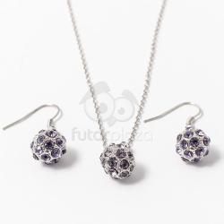 Fashion Fém shamballa ékszer szett lila