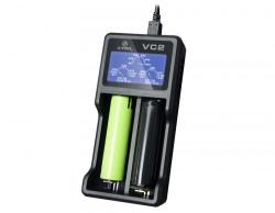  Xtar kétcsatornás 18650 VC2 USB Lithium-Ion Li-Ion akkumulátor/cella töltő/adapter