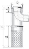 Tricox PPs/Alu kültéri T-idom 80/125mm levegő kosárral (PAKT60) - meleget