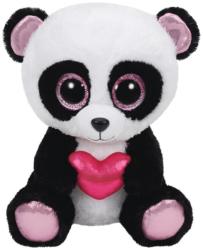 Ty Beanie Boos: Cutie Pie - Baby ursuletul panda cu inimioara 24cm (TY37049)