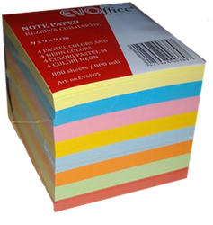 Rezerva cub din hartie color 9x9cm, 800 file/set