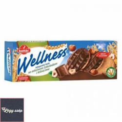 bambi Wellness teljes kiőrlésű keksz csoki öntet és mogyoró 205 g