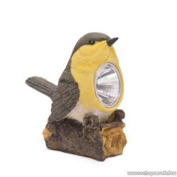 LED-es napelemes szolár világítás, állatfigura design, barna-sárga madárka
