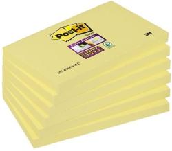 3M POSTIT Öntapadó jegyzettömb csomag, 76x127 mm, 6x90 lap, 3M POSTIT "Super Sticky", kanári sárga (LP6556SSCYEU)