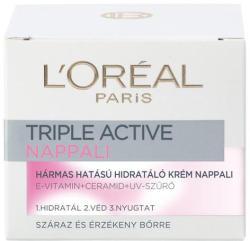 L'Oréal Triple Active hármas hatású hidratáló nappali krém száraz és érzékeny bőrre 50 ml