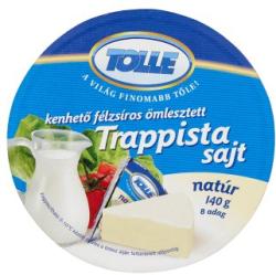 TOLLE Natúr Kenhető Félzsíros Ömlesztett Trappista Sajt 140 g