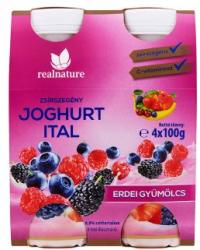 Real Nature Gyümölcsös joghurtital 4 x 100 g