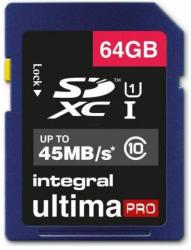 Integral SDXC Ultima Pro 64GB Class 10 UHS-I INSDX64G10-45