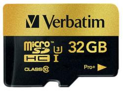 Verbatim microSDHC Pro+ 32GB C10/U3/UHS-I 44033