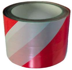 POLONIA Banda Avertizare Bicolora Rosu-alb 75mm / 100m (13163)