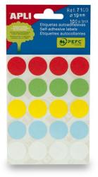 APLI Etikett, 19 mm kör, kézzel írható, színes, APLI, vegyes színek, 100 etikett/csomag (LCA7109) - iroda24
