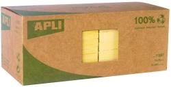 APLI Öntapadó jegyzettömb, 75x75 mm, 100 lap, újrahasznosított, APLI Classic , sárga (LNP11987)