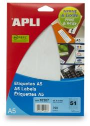 APLI Etikett, 45x8 mm, eltávolítható, ékszerekhez, A5 hordozón, APLI, 765 etikett/csomag (LCA10307) - iroda24