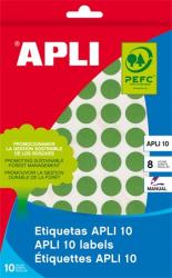 APLI Etikett, 16 mm kör, kézzel írható, színes, APLI, zöld, 432 etikett/csomag (LCA2741) - iroda24
