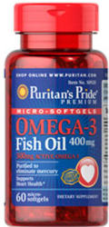 Puritan's Pride Omega-3 Fish Oil 400 mg kapszula 60 db