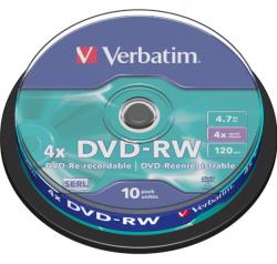 Verbatim DVD-RW Verbatim 10 bucati, 4x, 4.7GB (43552) - pcone