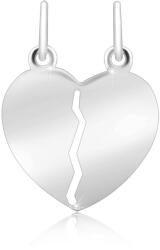 Ekszer Eshop 925 ezüst medál kettőnek - sima kettétört szív