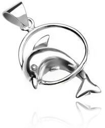 Ekszer Eshop 925 ezüst medál - karikán átugró delfin