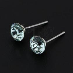 Ekszer Eshop 925 ezüst fülbevaló - halványkék SWAROVSKI kristály