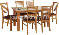 Halmar Emil nyitható étkezőasztal Gerard székekkel - 6 személyes