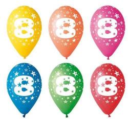 Party4U PT11PR8 8-as számos lufi 26 cm 5 db