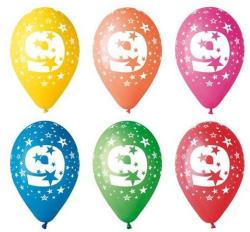 Party4U PT11PR9 9-es számos lufi 26 cm 5 db