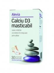 Alevia Calciu D3 Masticabil 30 comprimate (Suplimente nutritive) - Preturi