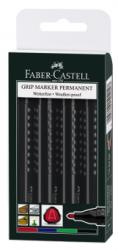 Faber-Castell Marker Permanent Varf Rotund Set 4 Grip 1504 Faber-Castell (FC150404) - viamond