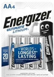 Energizer Elem, AA ceruza, 4 db, Lítium, ENERGIZER "Ultimate Lithium (639155) - iroszer24