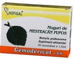Hofigal Gemoderivat din Muguri de Mesteacan pufos 30 monodoze 30x1,5 ml