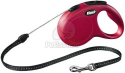 flexi Lesă tip șnur Flexi Classic S, diverse culori, 5 m roșu