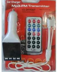  FM mp3 трансмитер с кабели за зареждане на телефони LCD, USB, AUX, microSD