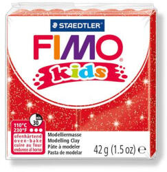 FIMO Gyurma, 42 g, égethető, FIMO "Kids", glitteres piros (8030-212) - iroszer24