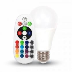 V-TAC Led 6w 240v A60 4000k E27 A60+rgb+távirányító