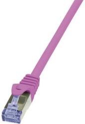LogiLink RJ45 Hálózati csatlakozókábel, CAT 6A S/FTP [1x RJ45 dugó - 1x RJ45 dugó] 0, 5 m Pink LogiLink