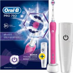 Oral-B PRO 750 3D White pink + travel case Periuta de dinti electrica