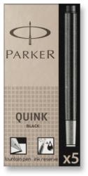 Parker Cartuse cu cerneala (mari), negru - permanent, 5 bucati/cutie, PARKER Quink Standard (195042)