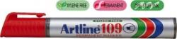 ARTLINE Permanent marker varf tesit, 2, 0-5, 0mm, corp plastic, ARTLINE 109 - rosu (EK-109-RE)