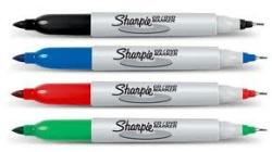 Sharpie Marker permanent 2 capete 0, 5 si 1, 00 mm, negru, Sharpie Twin Tip (S0811100)
