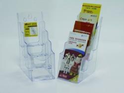KEJEA Display plastic pentru brosuri, de birou/perete, 4 x 1/3A4, KEJEA - transparent (KJ-K-152) - ihtis
