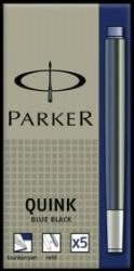 Parker Cartuse cu cerneala (mari), albastru inchis - permanent, 5 bucati/cutie, PARKER Quink Standard (1950385)