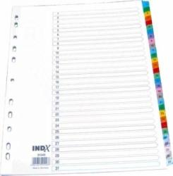 OPTIMA Index carton alb Mylar numeric 1-12, margine PP color, A4, 190g/mp, Optima (OP-412 ZA MY MC) - ihtis