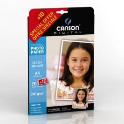 CANSON Hartie foto CANSON A4, PERFORMANCE GLOSSY, 20 + 10 coli 210 g/mp (4325)