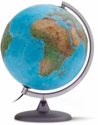 Tecnodidattica Világító földgömb 30 cm, kétfunkciós domborított duó földgömb 3D-s műanyag talppal Alto - angol nyelvű