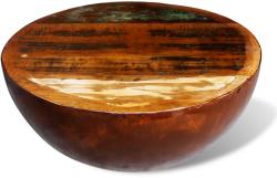 vidaXL Măsuță cafea, formă de bol, bază din oțel, lemn masiv reciclat (241648)