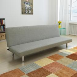 vidaXL Canapea extensibilă, gri, poliester (241655) Canapea